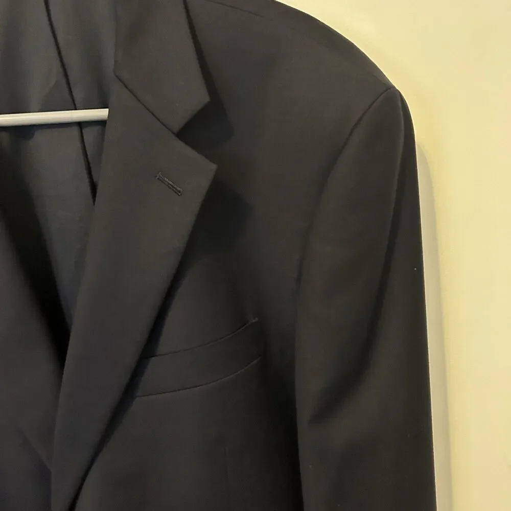 Lauren Ralph Lauren Mens 42R Navy Blue 100% Wool Gold Button Blazer Sport Coat